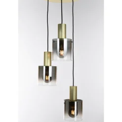 Roxy 3-lys pendel rund messing/sotet