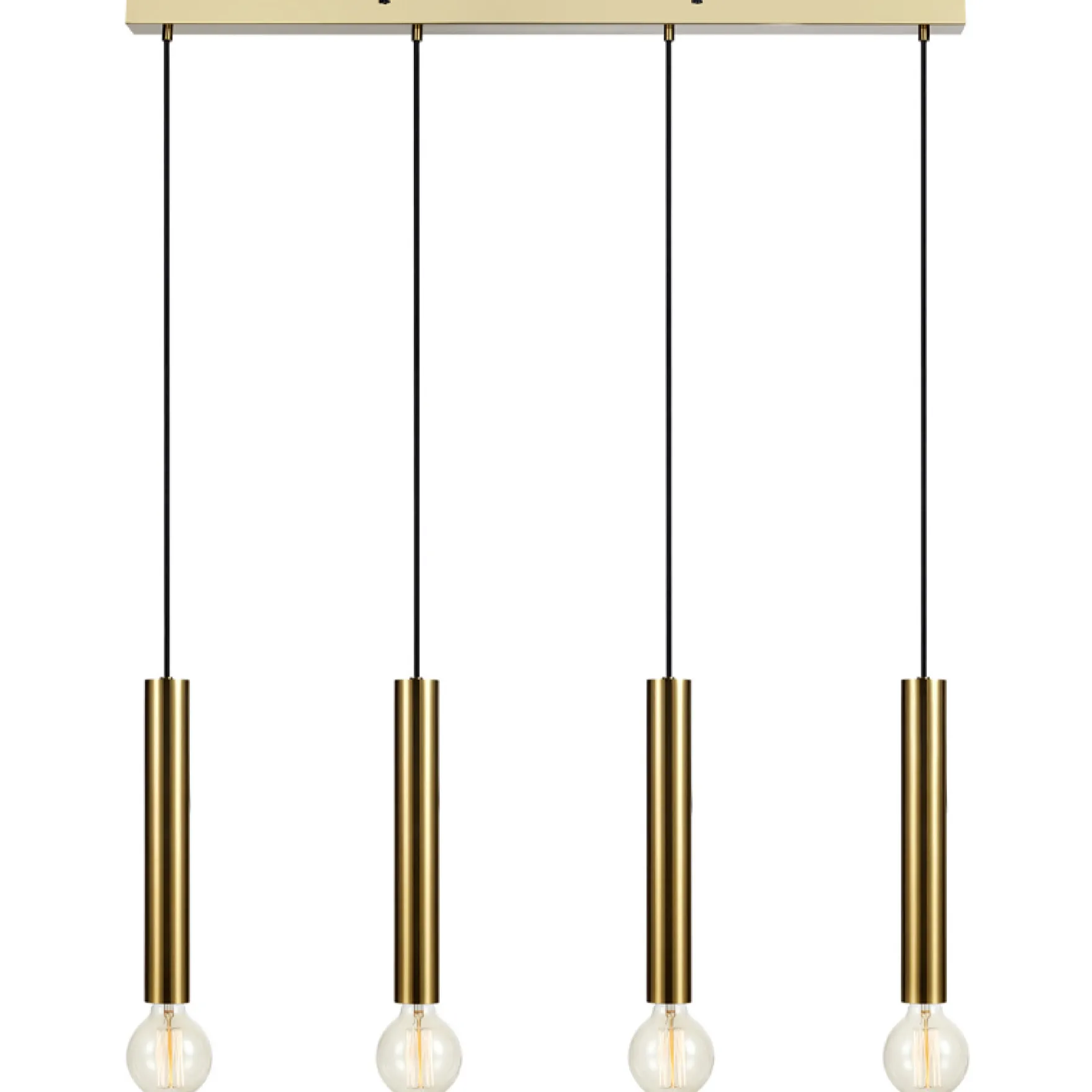 Sencillo 4-lys pendel rett messing