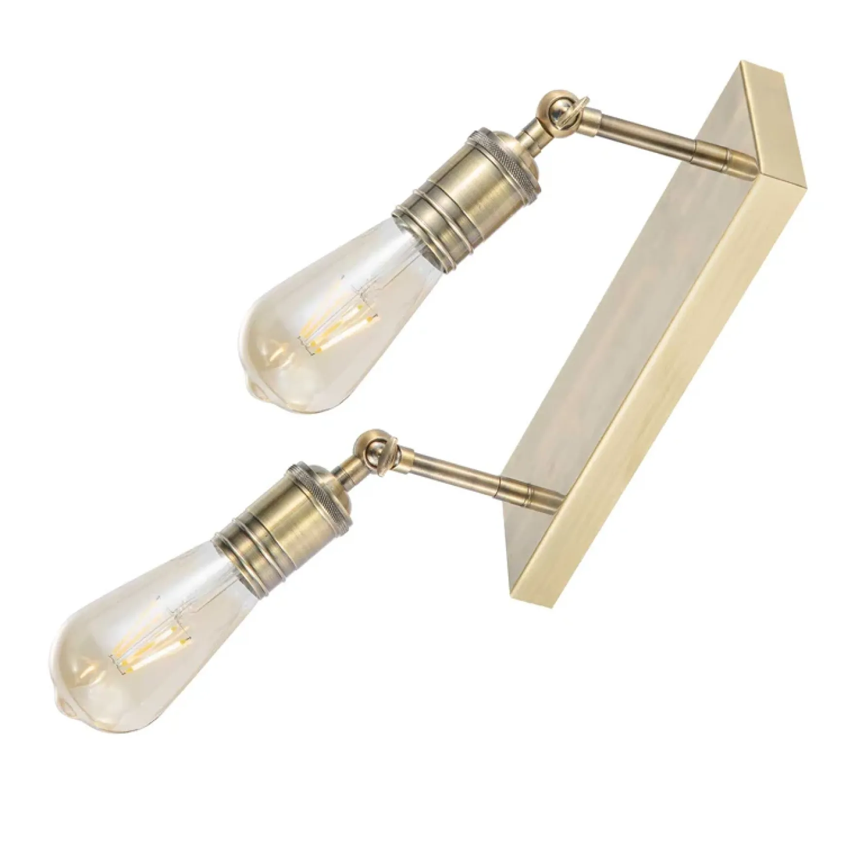 Senja 2-lys vegglampe messing