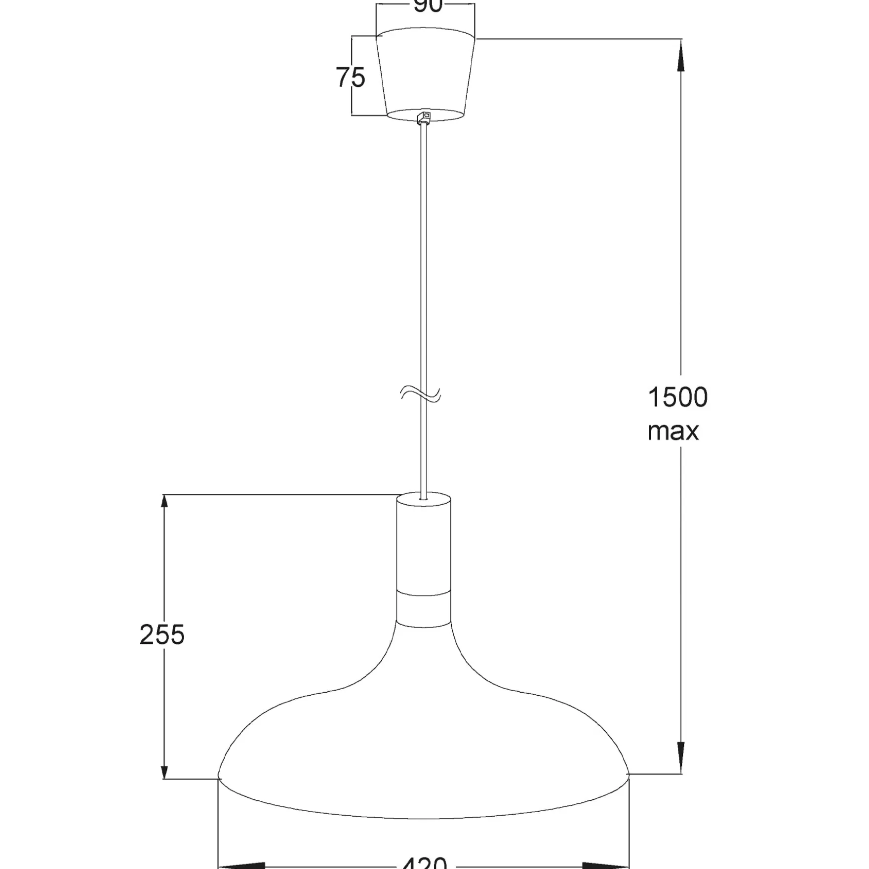 Sense takpendel Ø42cm grå/natur