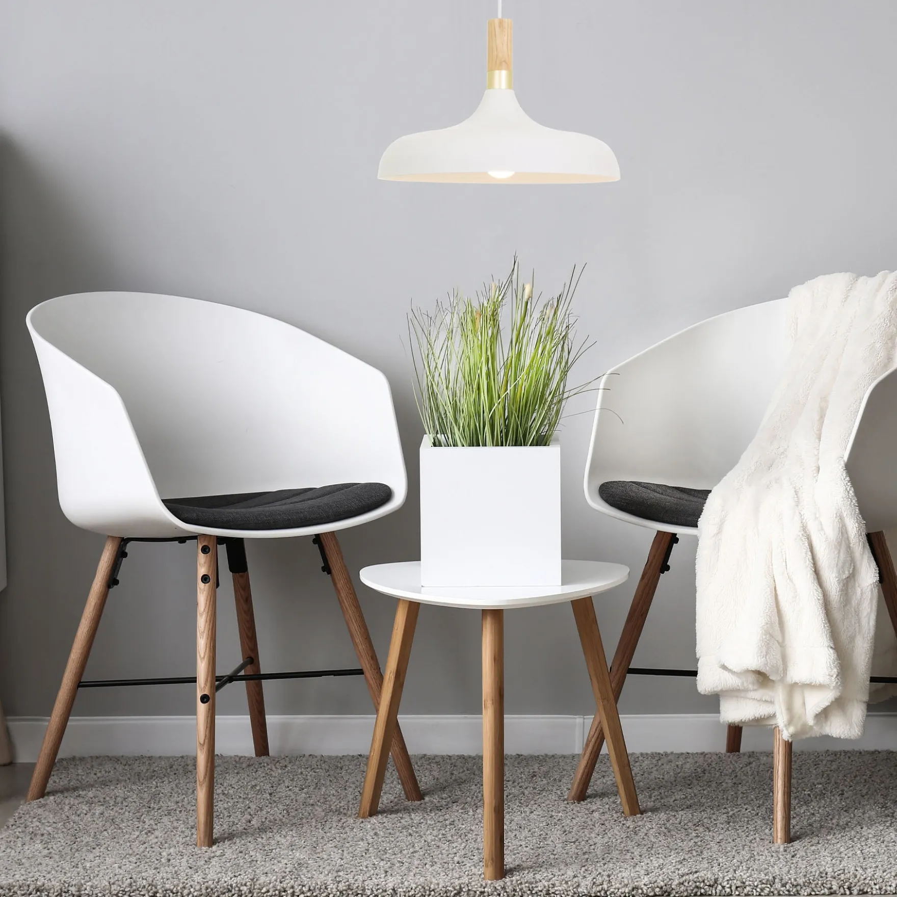 Sense takpendel Ø34cm hvit/natur