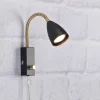 Shiro vegglampe sort/messing m/dim