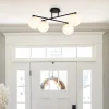 Skydekke 4-lys taklampe sort/opal