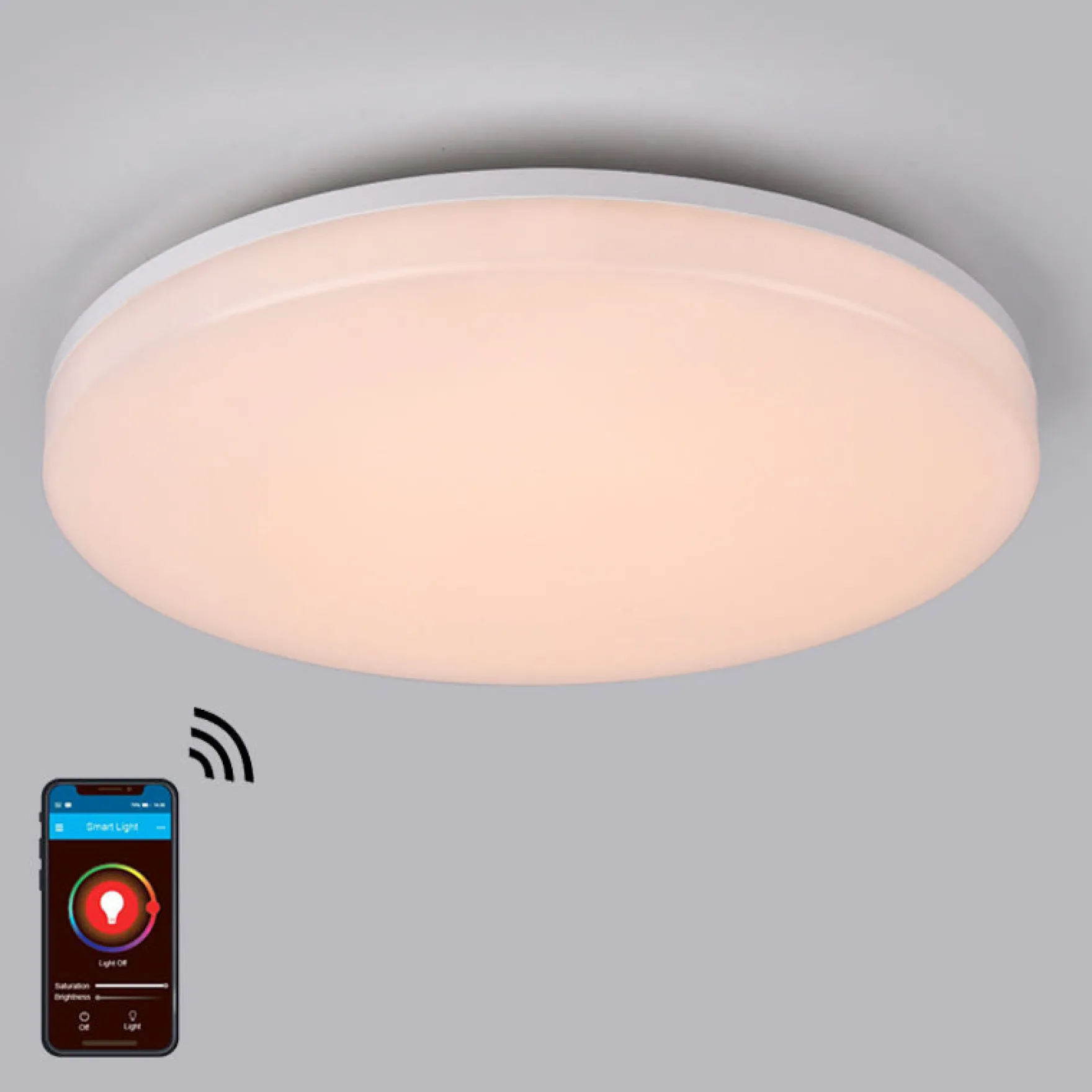 Smart kontur LED plafond IP54 hvit