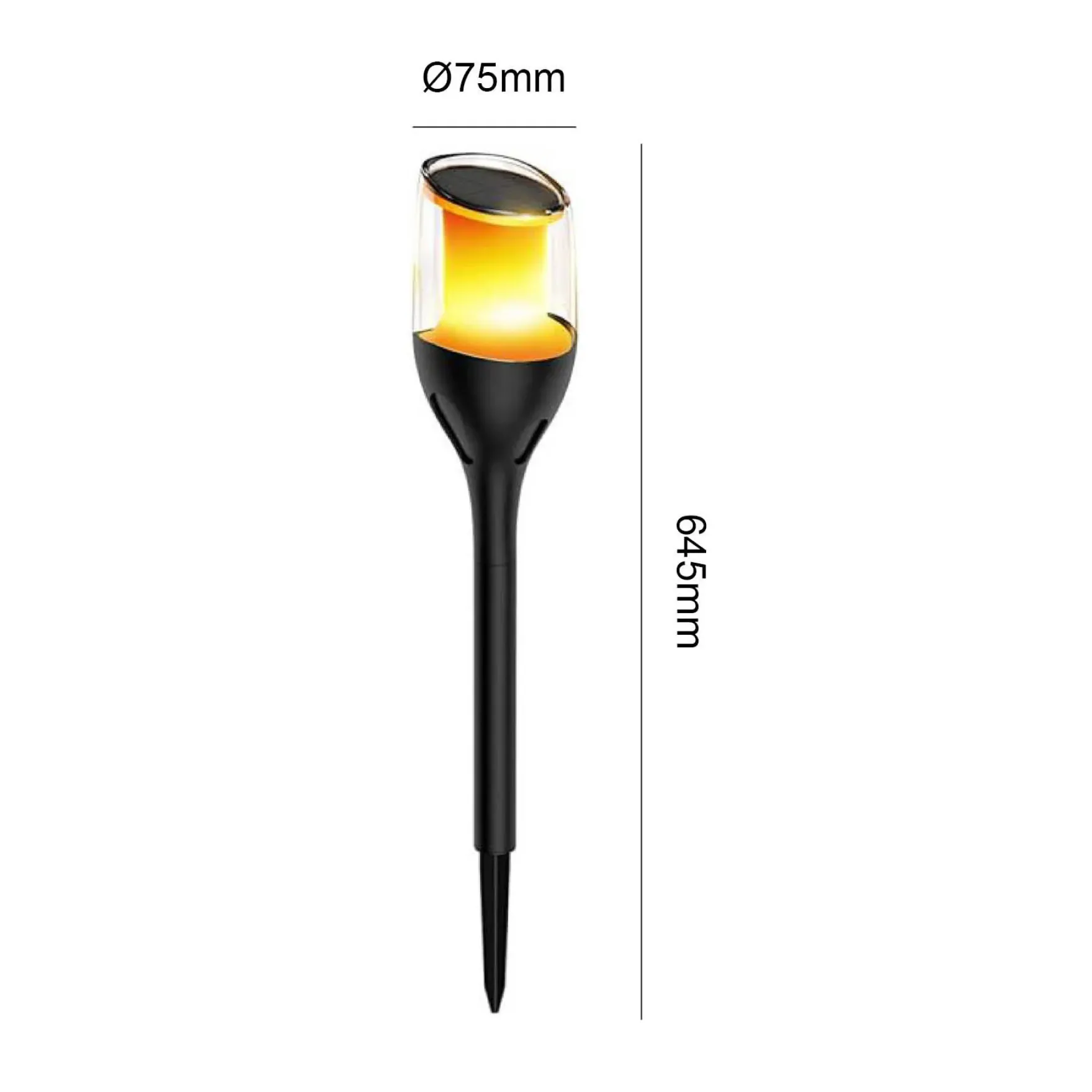 Solar garden spot 1W sort flame IP65