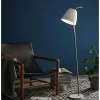 Spin gulvlampe hvit/stål