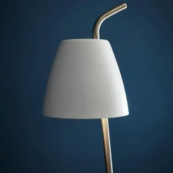 Spin gulvlampe hvit/stål