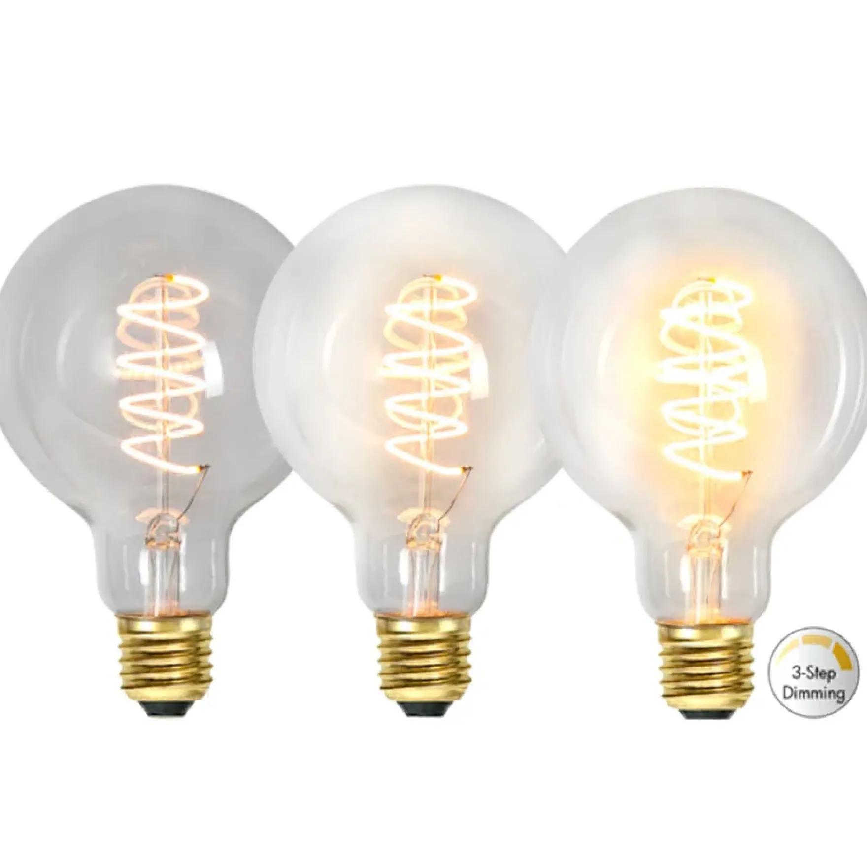Star LED globe klar spiral Ø95mm 4W 3-step dim