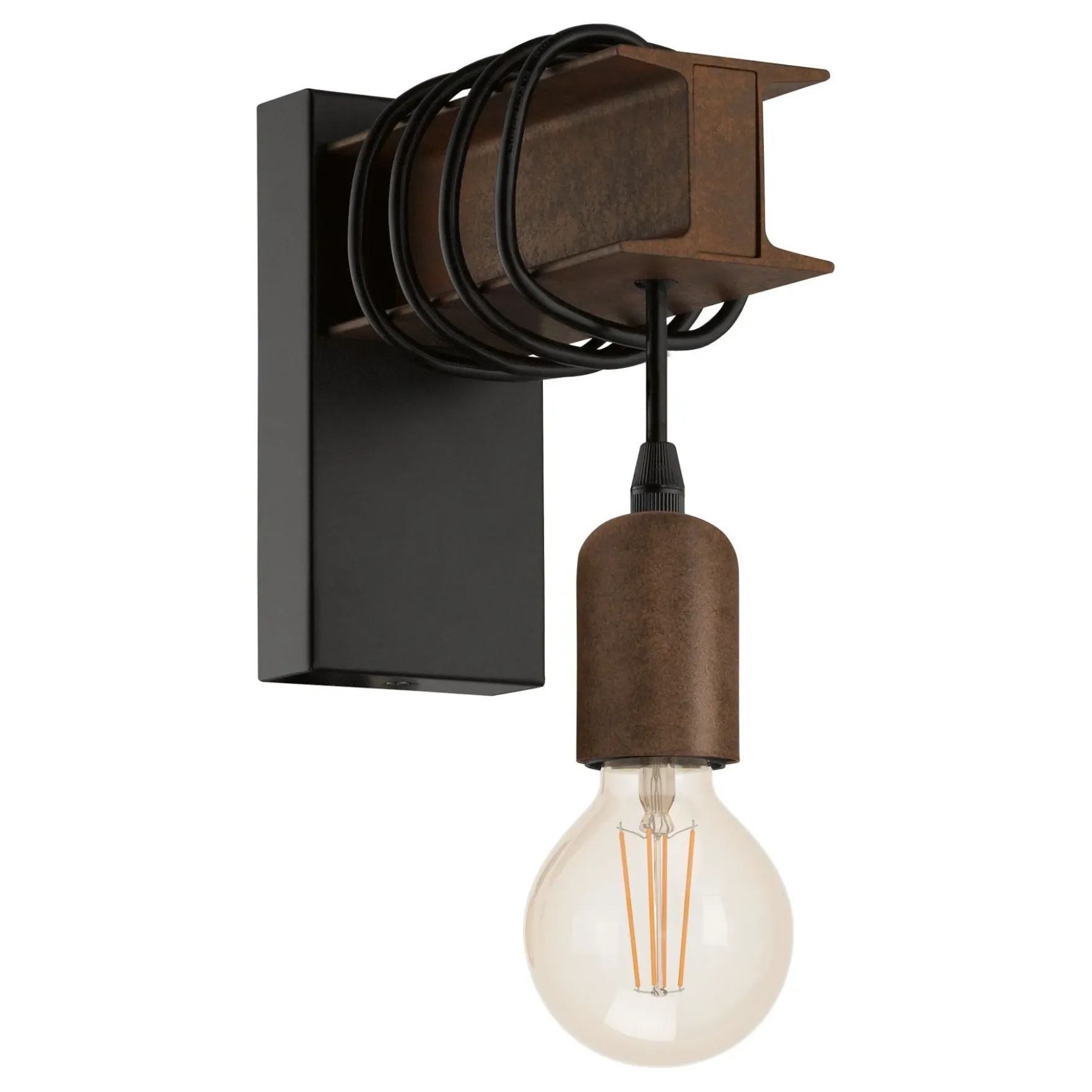 Townshend vegglampe brun stål