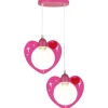 Two hearts 2-lys pendel rosa