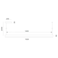 Valentina takpendel 152cm oak m/ sensor