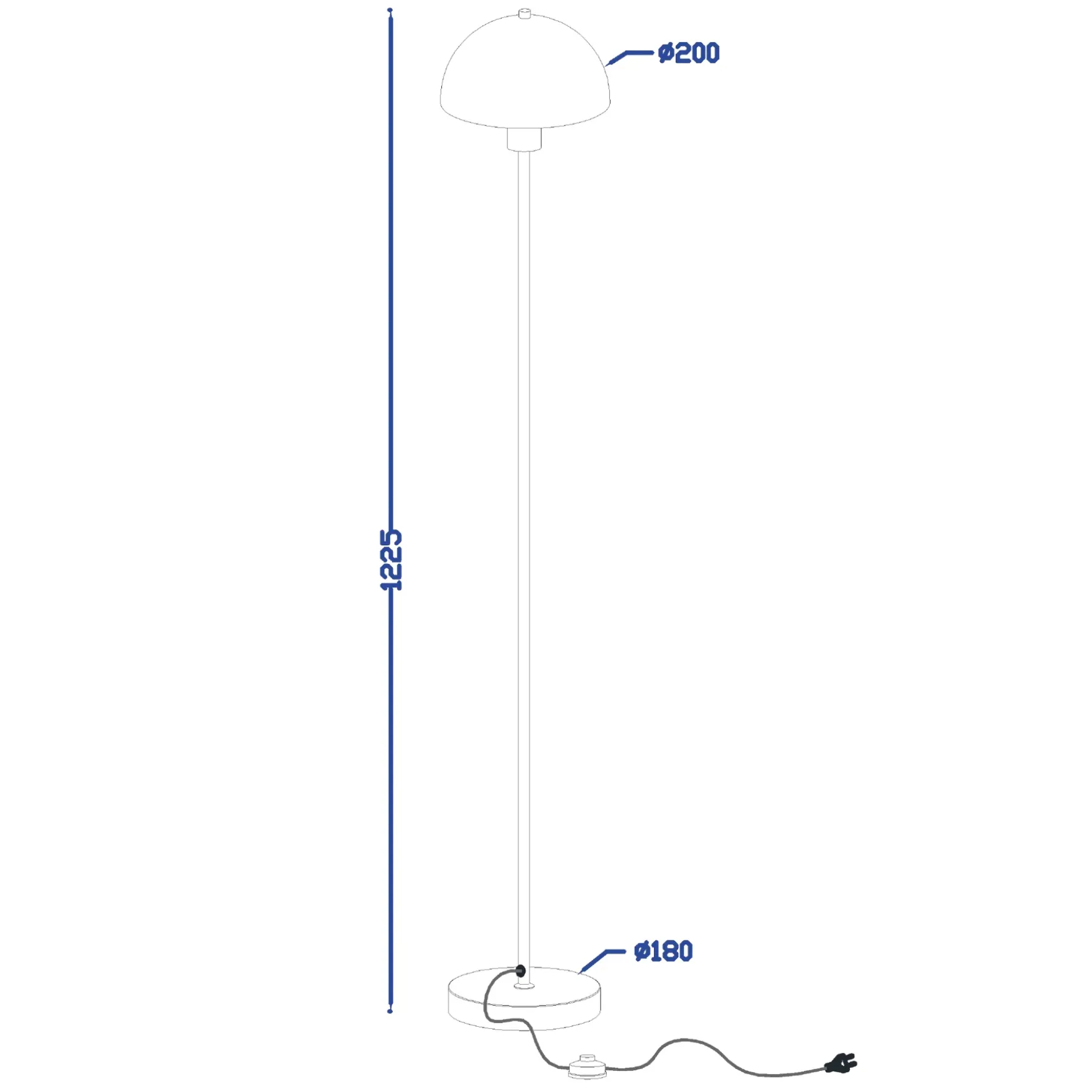 Vienda gulvlampe hvit/opal