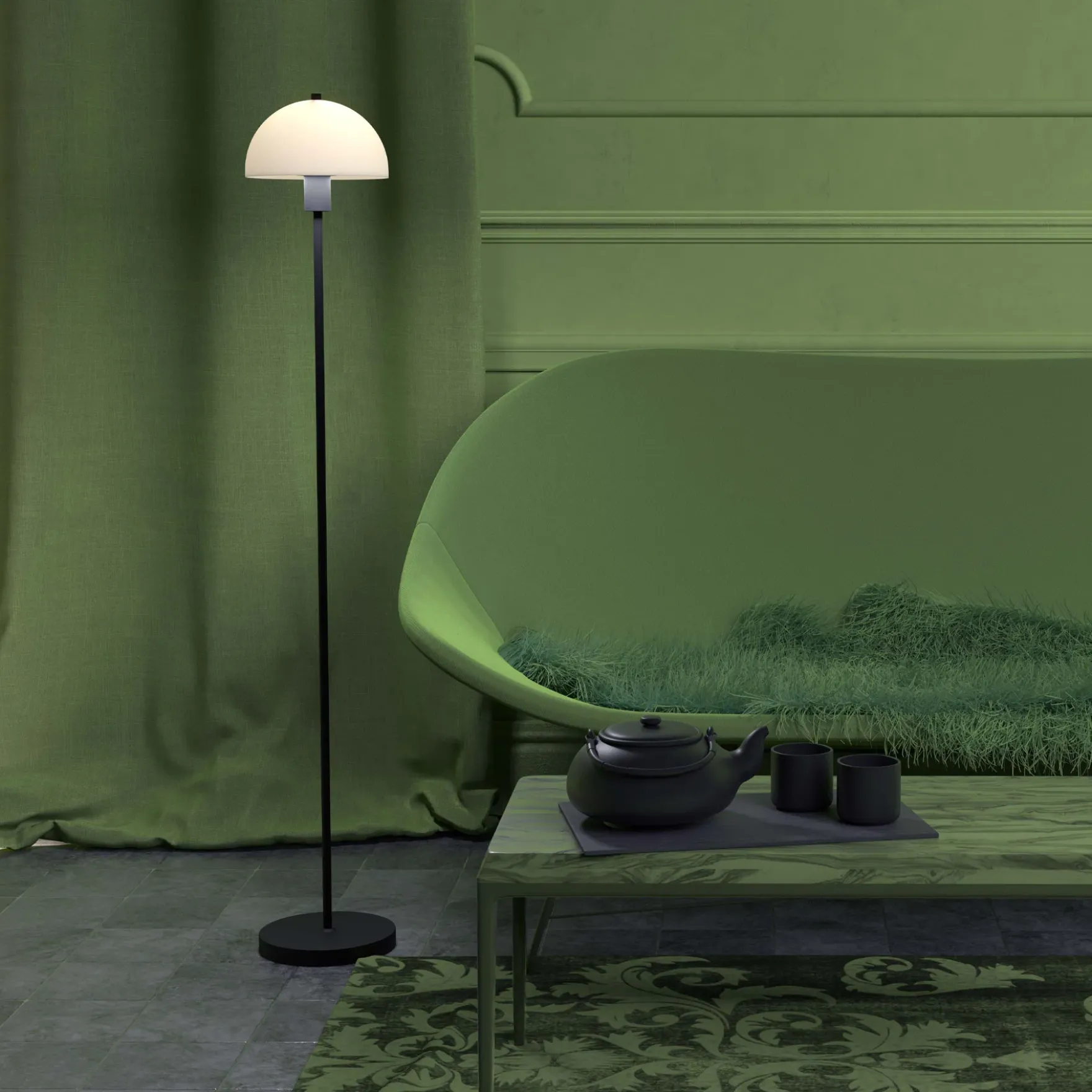 Vienda gulvlampe sort/opal