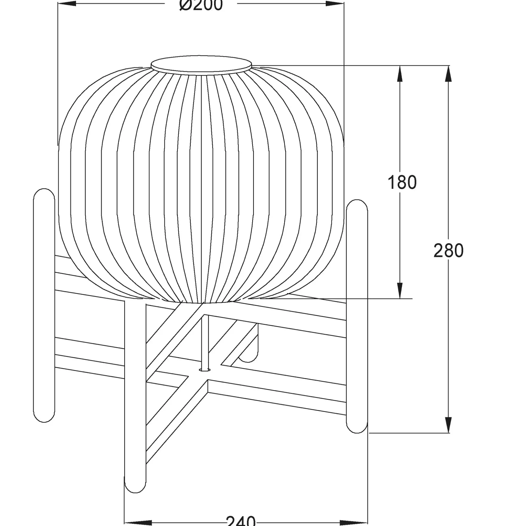 Vinda bordlampe liten opal/natur