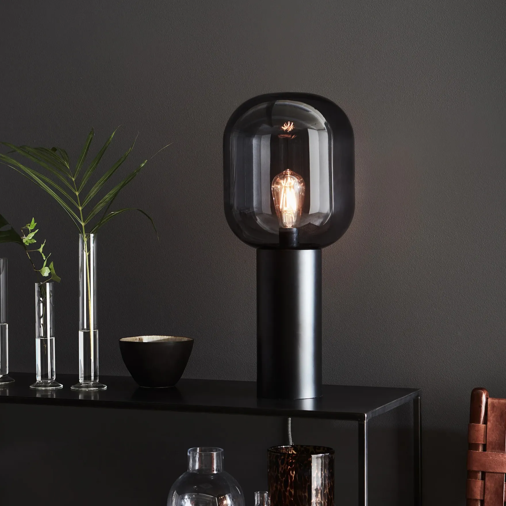 Yourk bordlampe sort/sotet